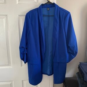 SHEIN Royal Blue Open-Front Blazer